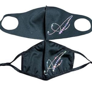 Rhinestone Initial A Black Face cover